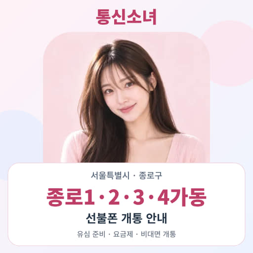 서울특별시 종로구 종로1·2·3·4가동 선불폰 비대면 개통 · 통신소녀 대표 이미지